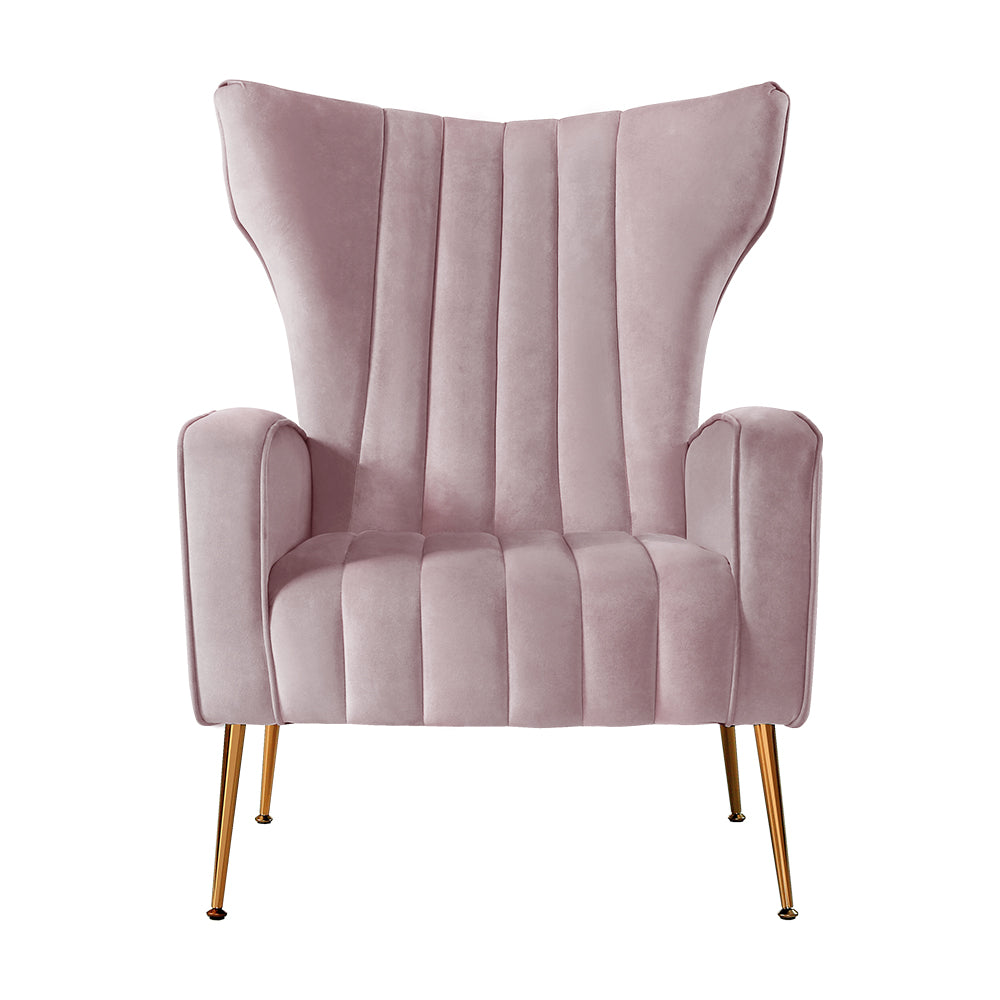 Artiss Accent Velvet Sofa - Pink