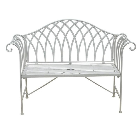 Lavinia Iron Outdoor Bench - Antique White - Notbrand