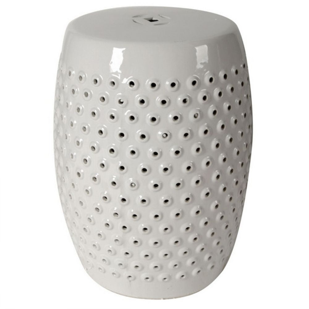 Shelly Ceramic Decorator Stool - White - Notbrand