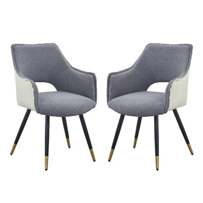 Set of 2 Venera Velvet Dining Chairs - Grey - House of Hyne