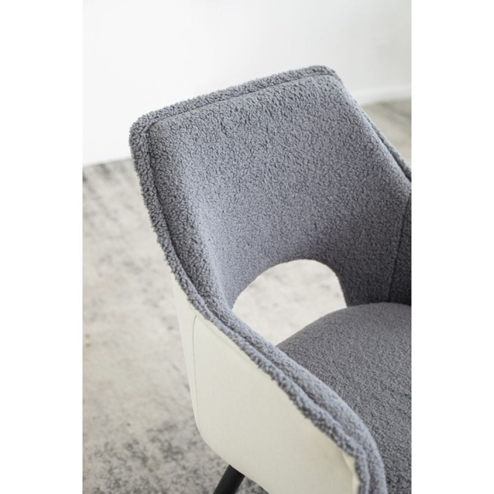 Set of 2 Venera Velvet Dining Chairs - Grey - House of Hyne