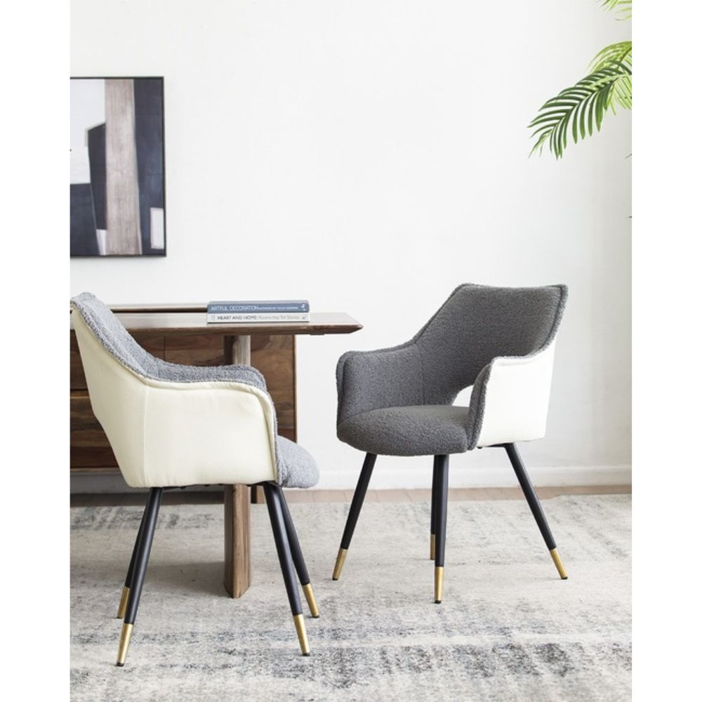 Set of 2 Venera Velvet Dining Chairs - Grey - House of Hyne