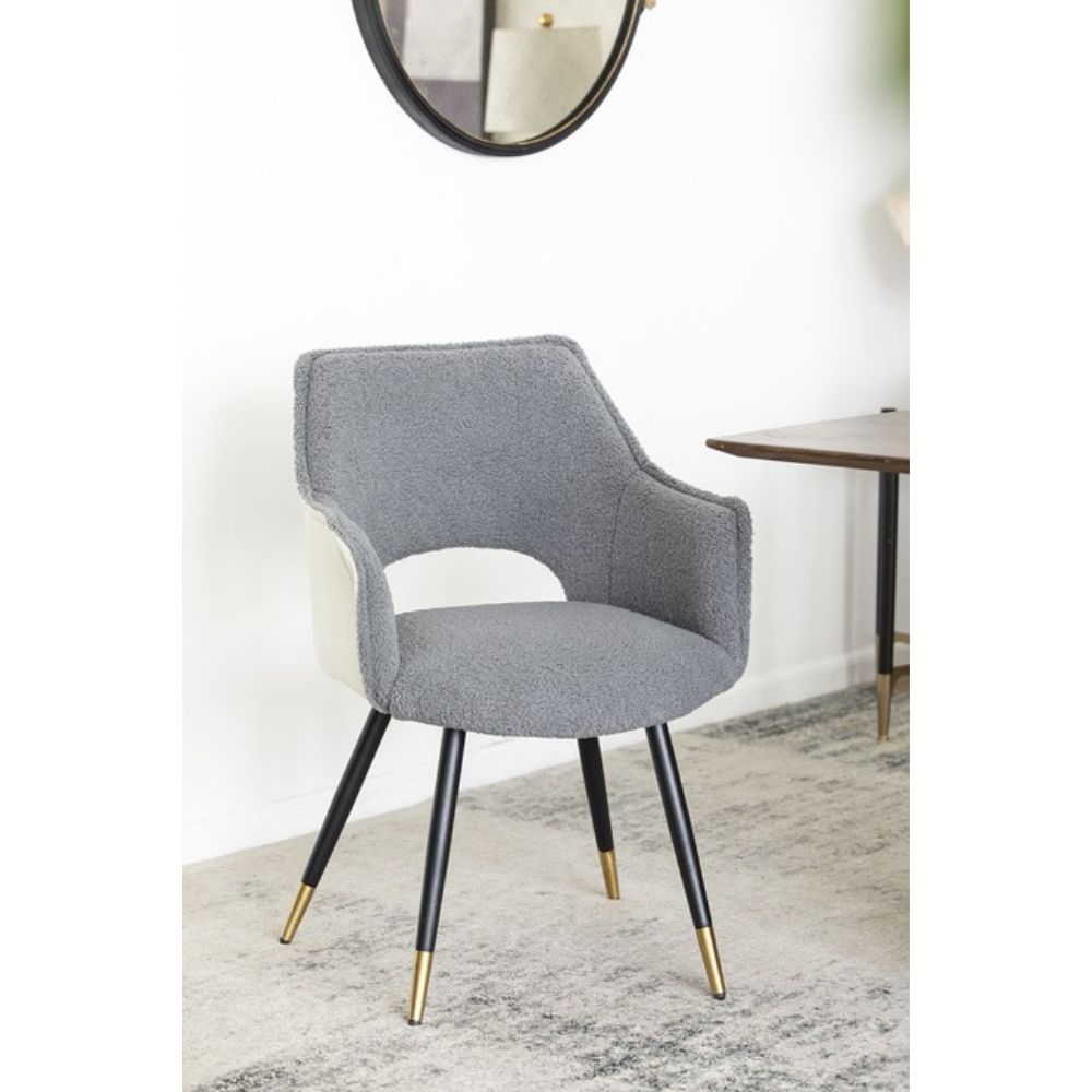 Set of 2 Venera Velvet Dining Chairs - Grey - House of Hyne