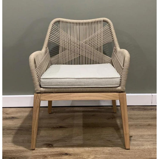 Zion Woven Rope Wooden Dining Chair - Notbrand
