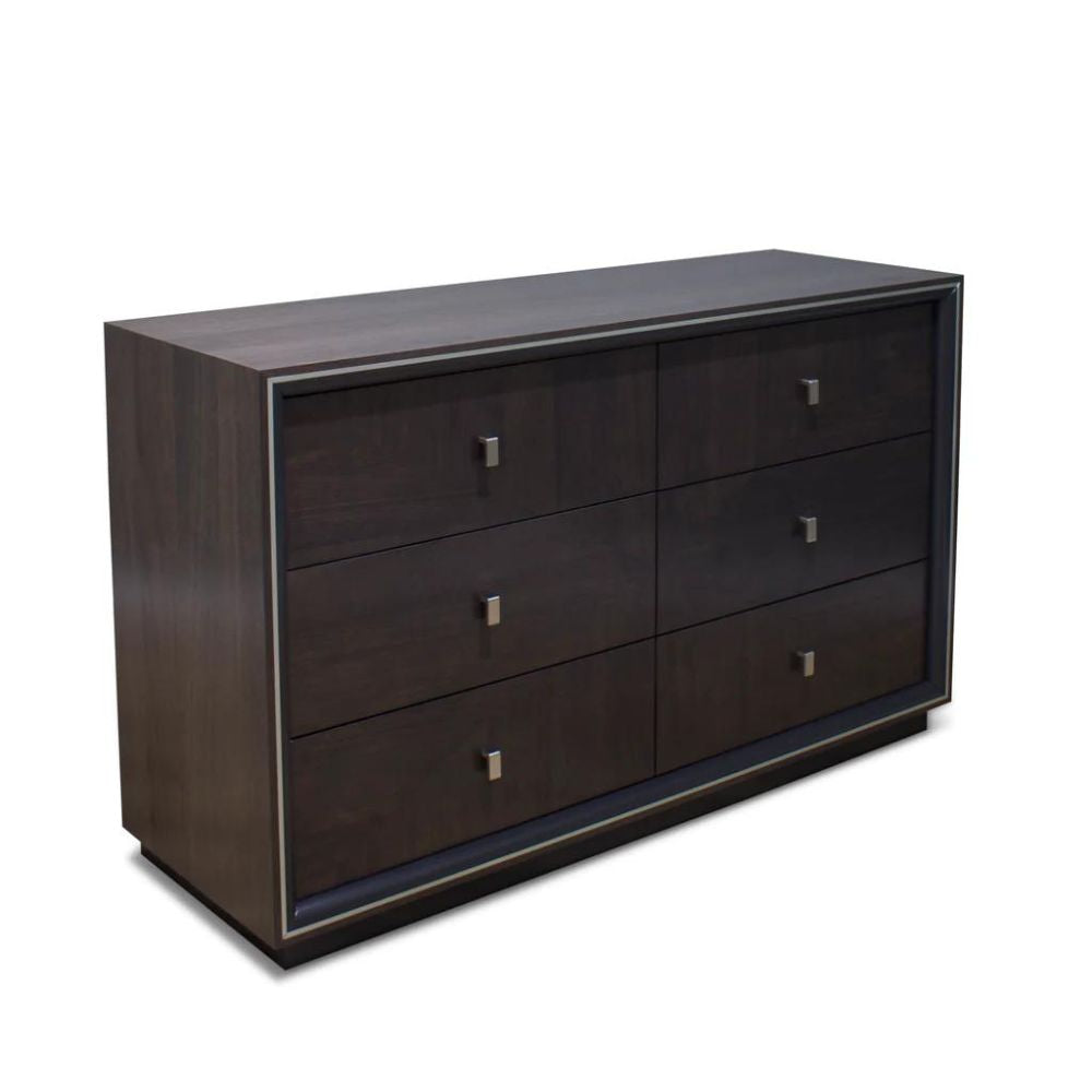 Monaco American Walnut Chest of 6 Drawers - Dark - House of Hyne