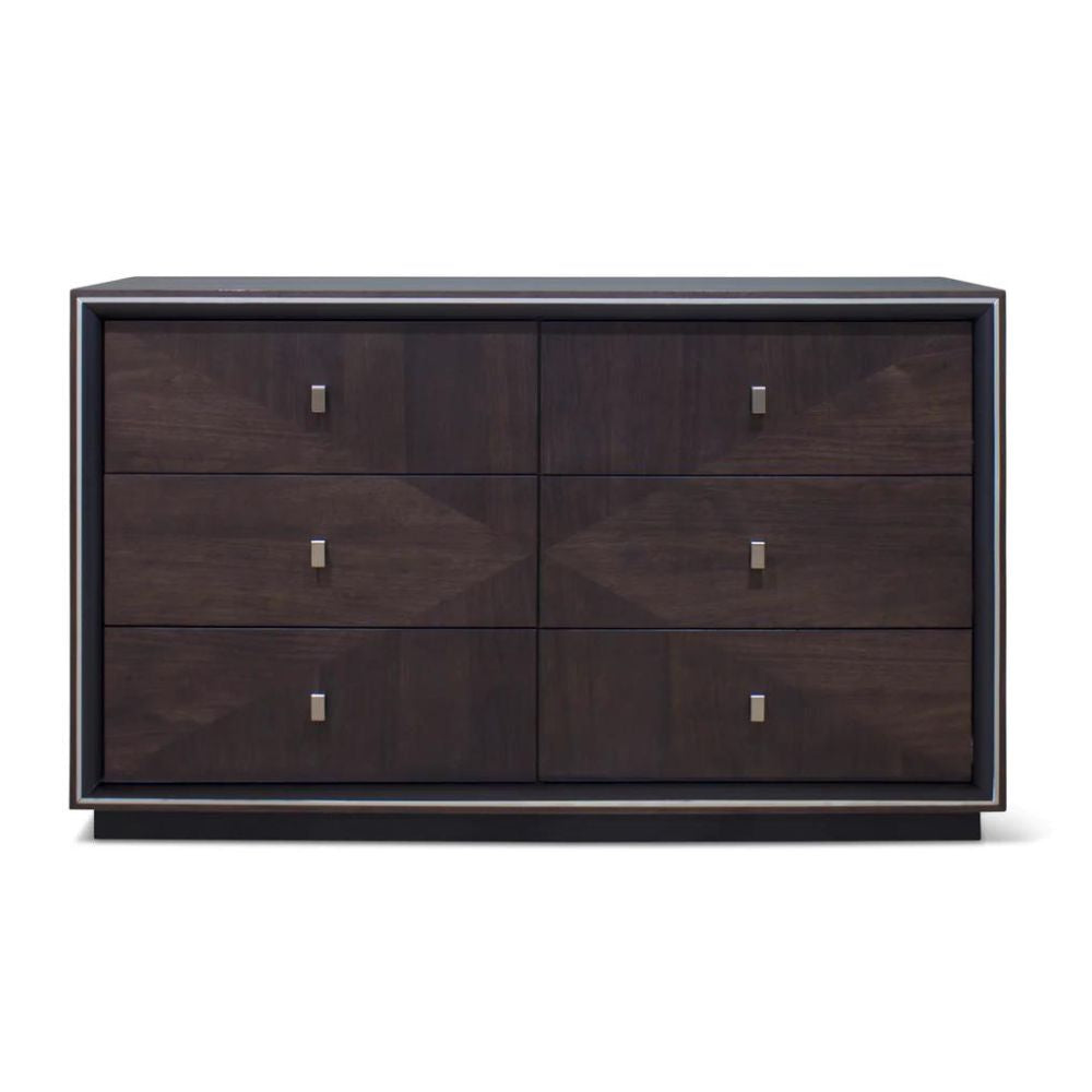 Monaco American Walnut Chest of 6 Drawers - Dark - House of Hyne