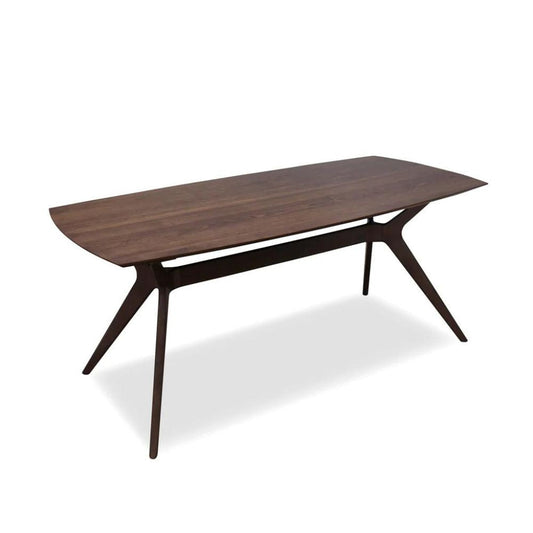 Oaska European Beech Solid And American Walnut Veneer Dining Table - Dark Walnut - Notbrand