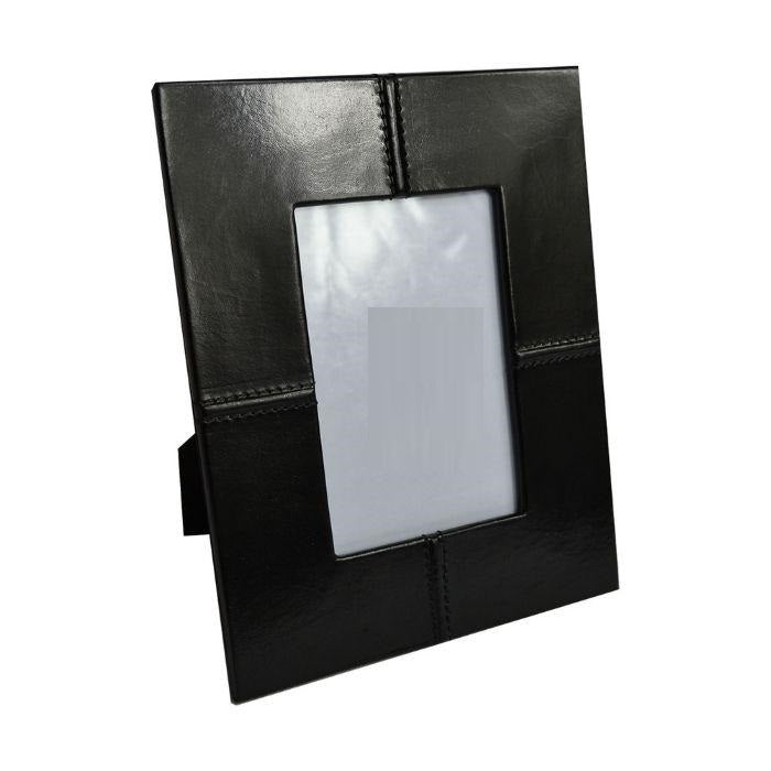 Brenda Leather Rectangle Photo Frame - Black - Notbrand