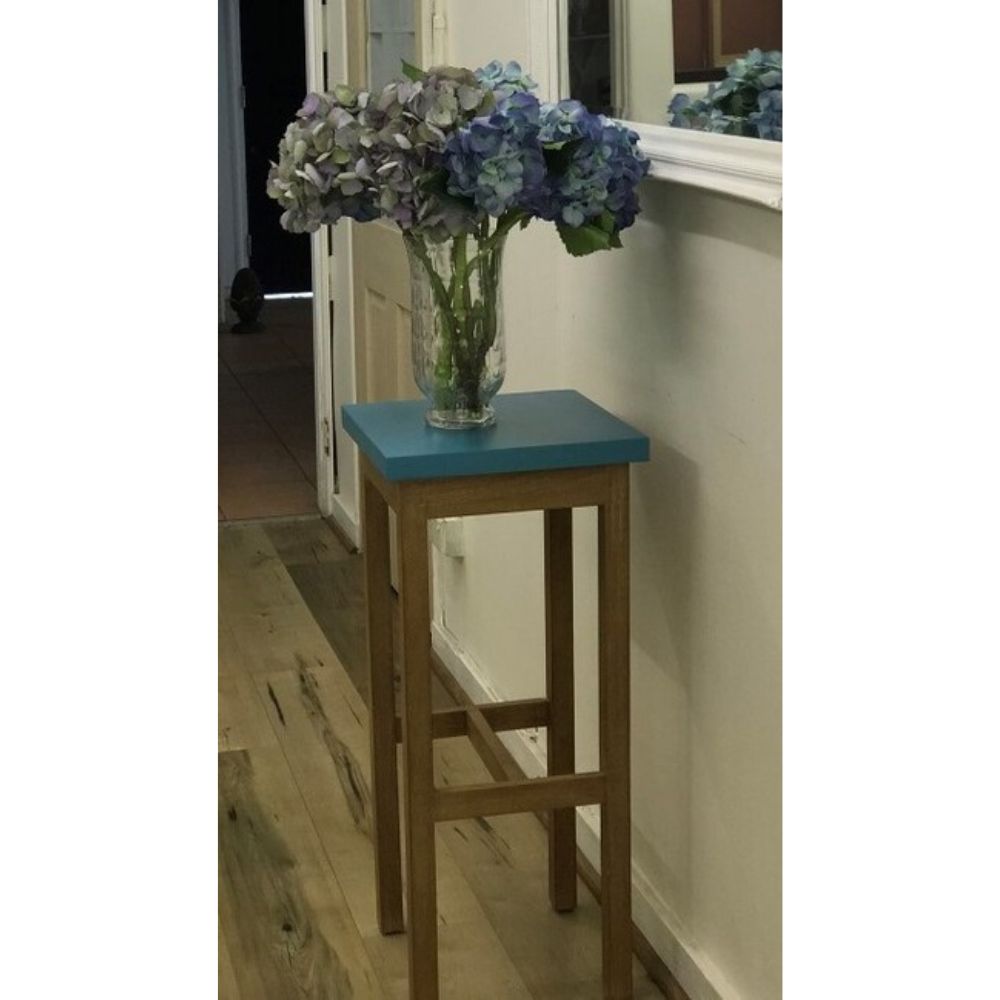 Teal Top Barstool/Tall Side Table - Notbrand