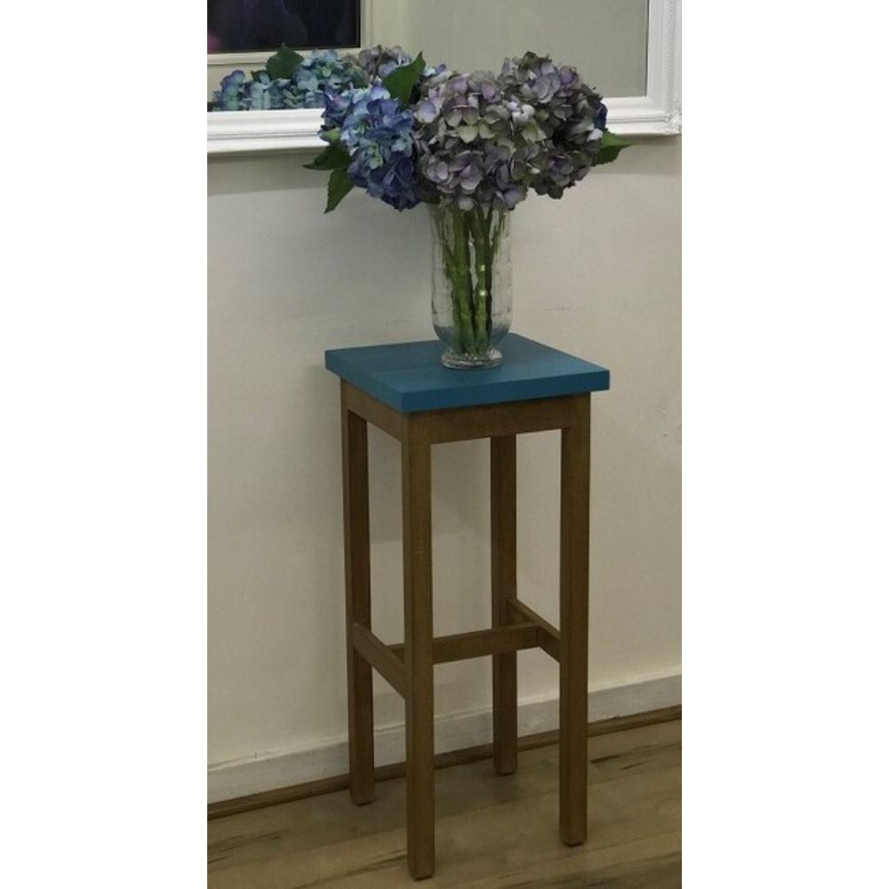 Teal Top Barstool/Tall Side Table - Notbrand