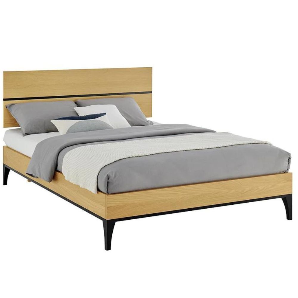 Scandic American White Oak Solid Bed Frame in Natural & Black - Range  - House of Hyne