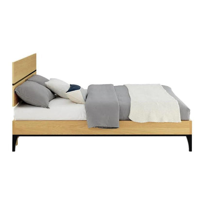 Scandic American White Oak Solid Bed Frame in Natural & Black - Range  - House of Hyne