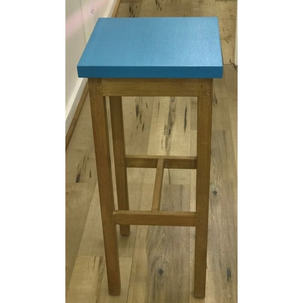 Teal Top Barstool/Tall Side Table - Notbrand