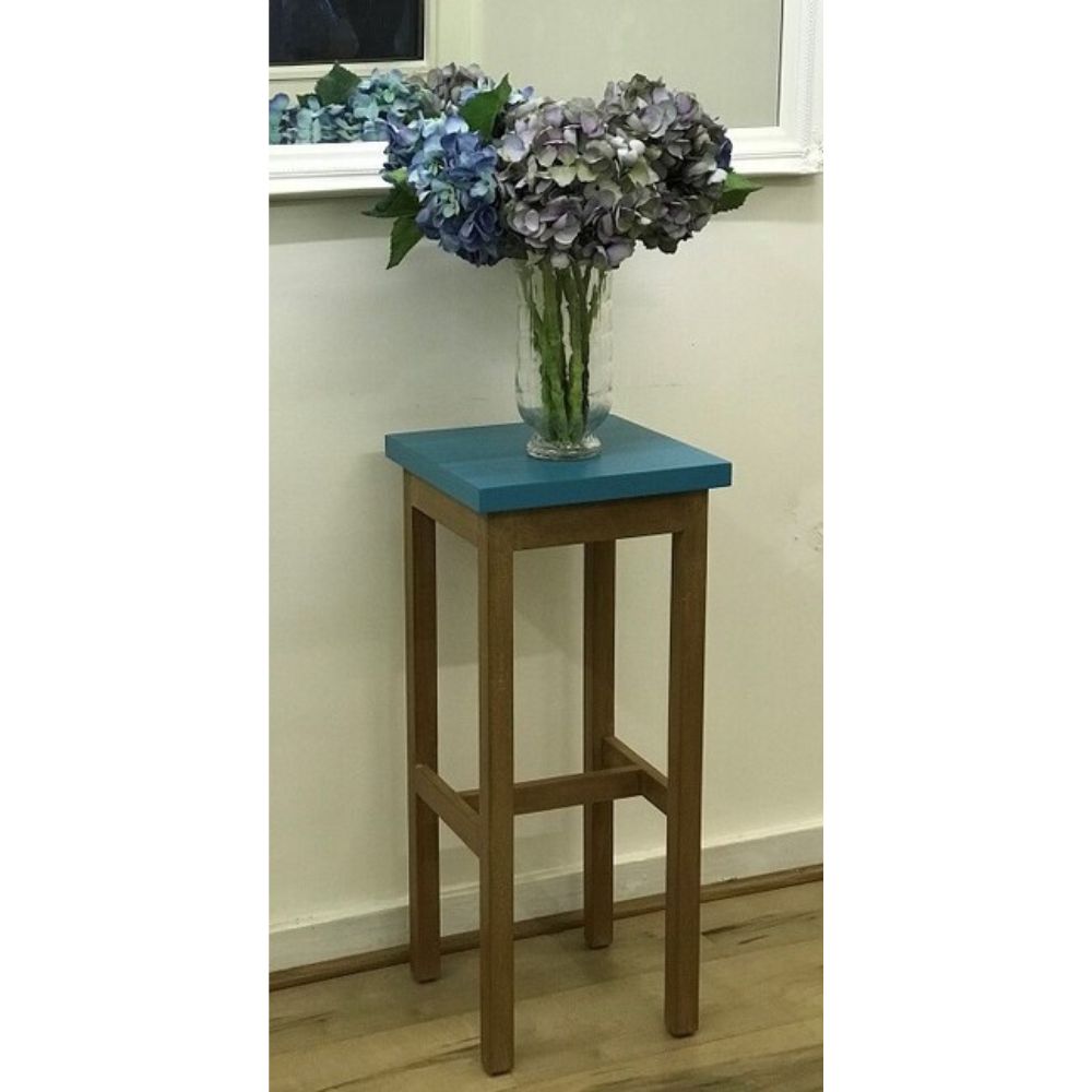 Teal Top Barstool/Tall Side Table - Notbrand