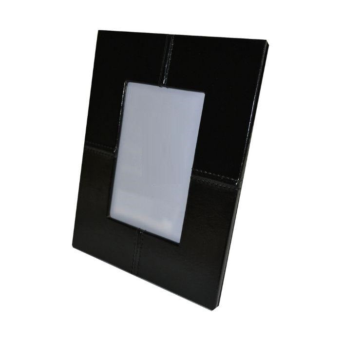 Brenda Leather Rectangle Photo Frame - Black - Notbrand