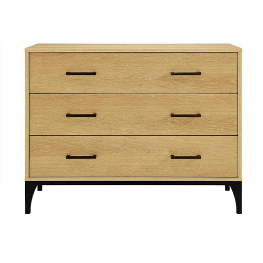 Scandic European Beech Solid Chest of Drawers - Natural and Black - Notbrand