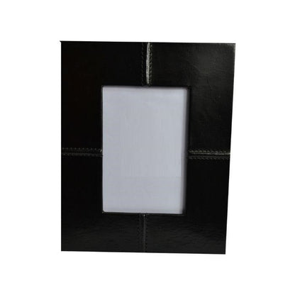 Brenda Leather Rectangle Photo Frame - Black - Notbrand