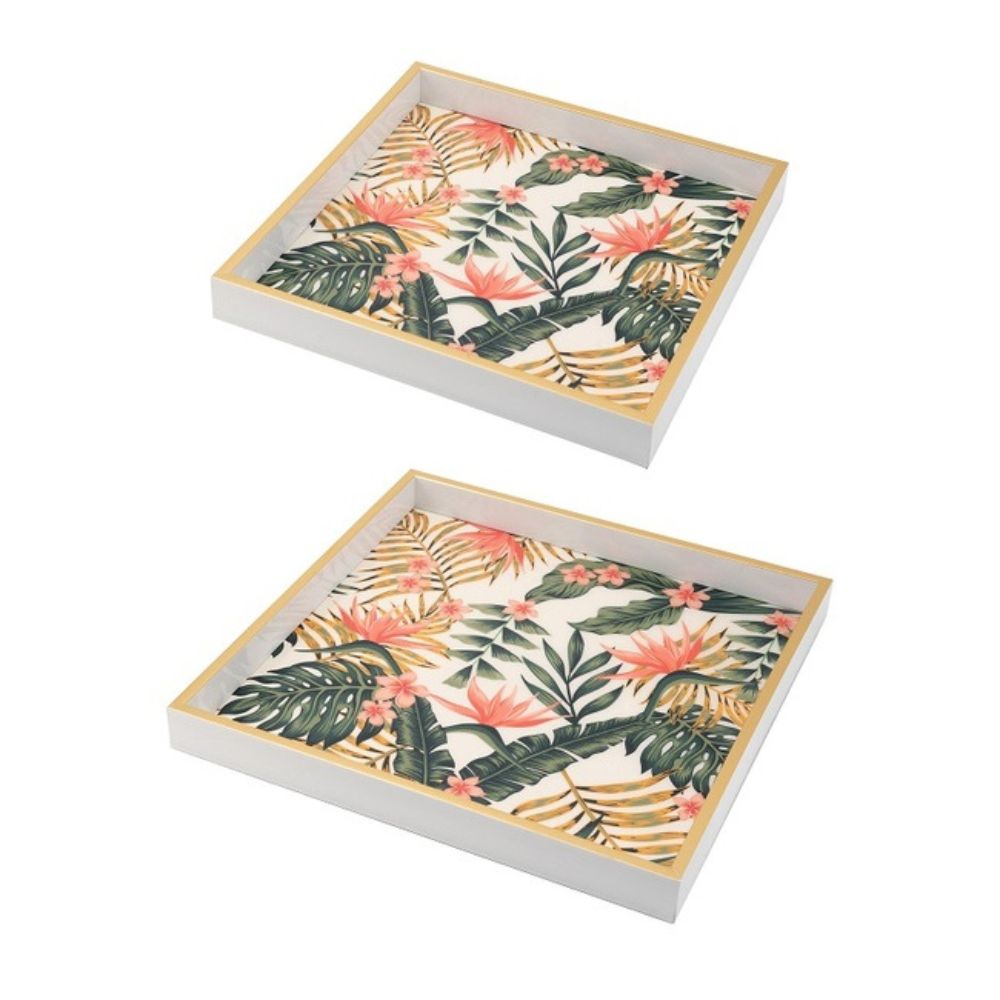 Set of 2 Botanical Square trays - Notbrand