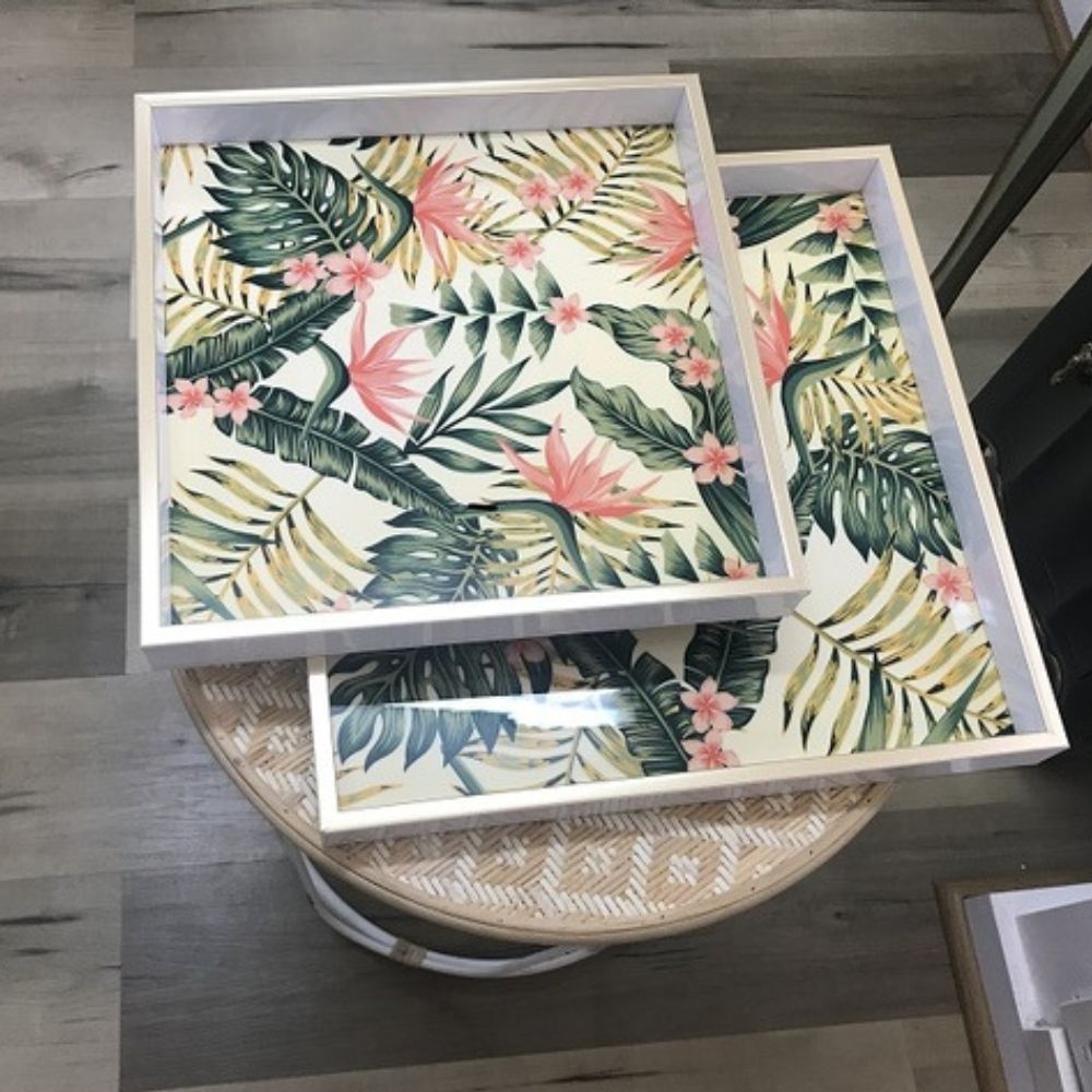 Set of 2 Botanical Square trays - Notbrand