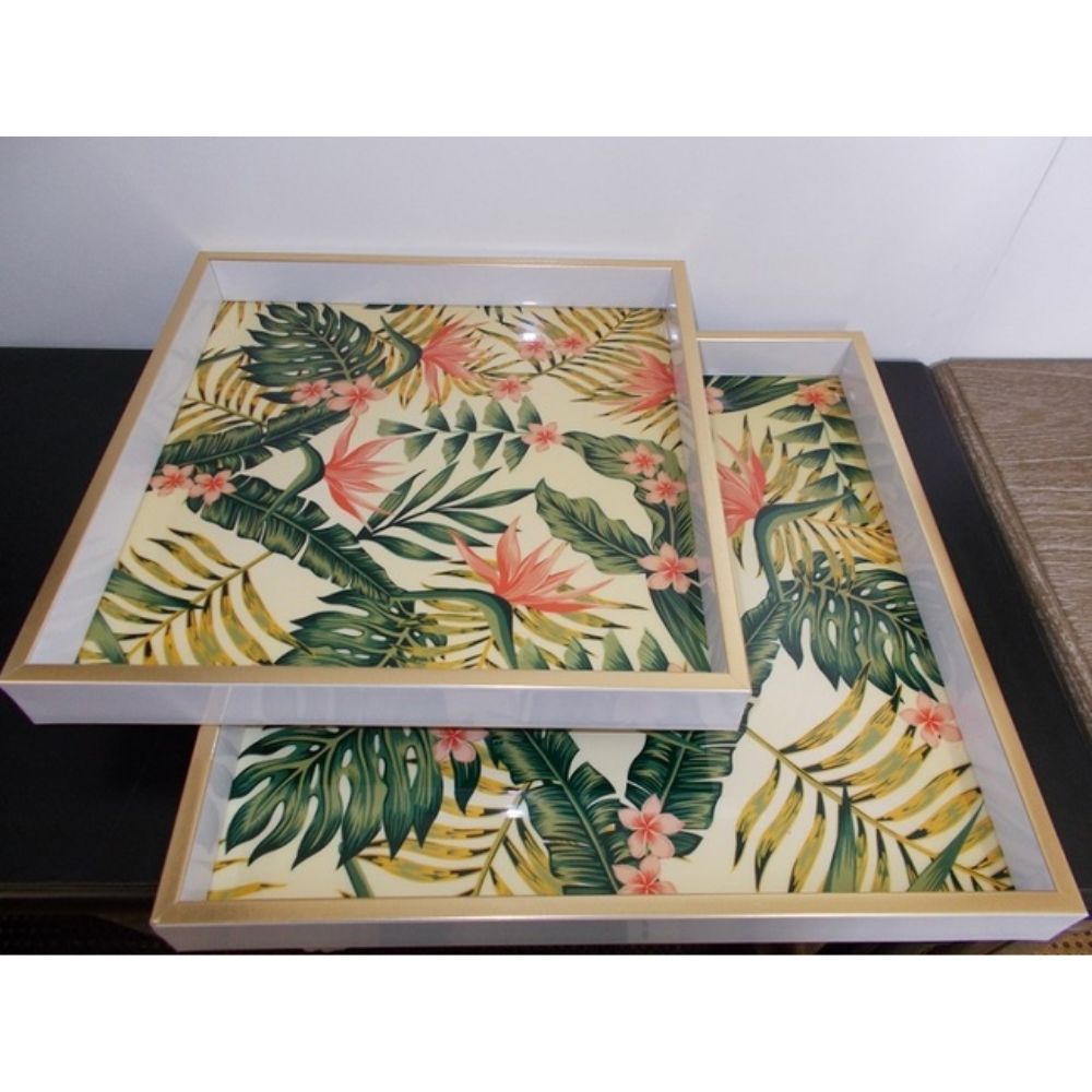 Set of 2 Botanical Square trays - Notbrand