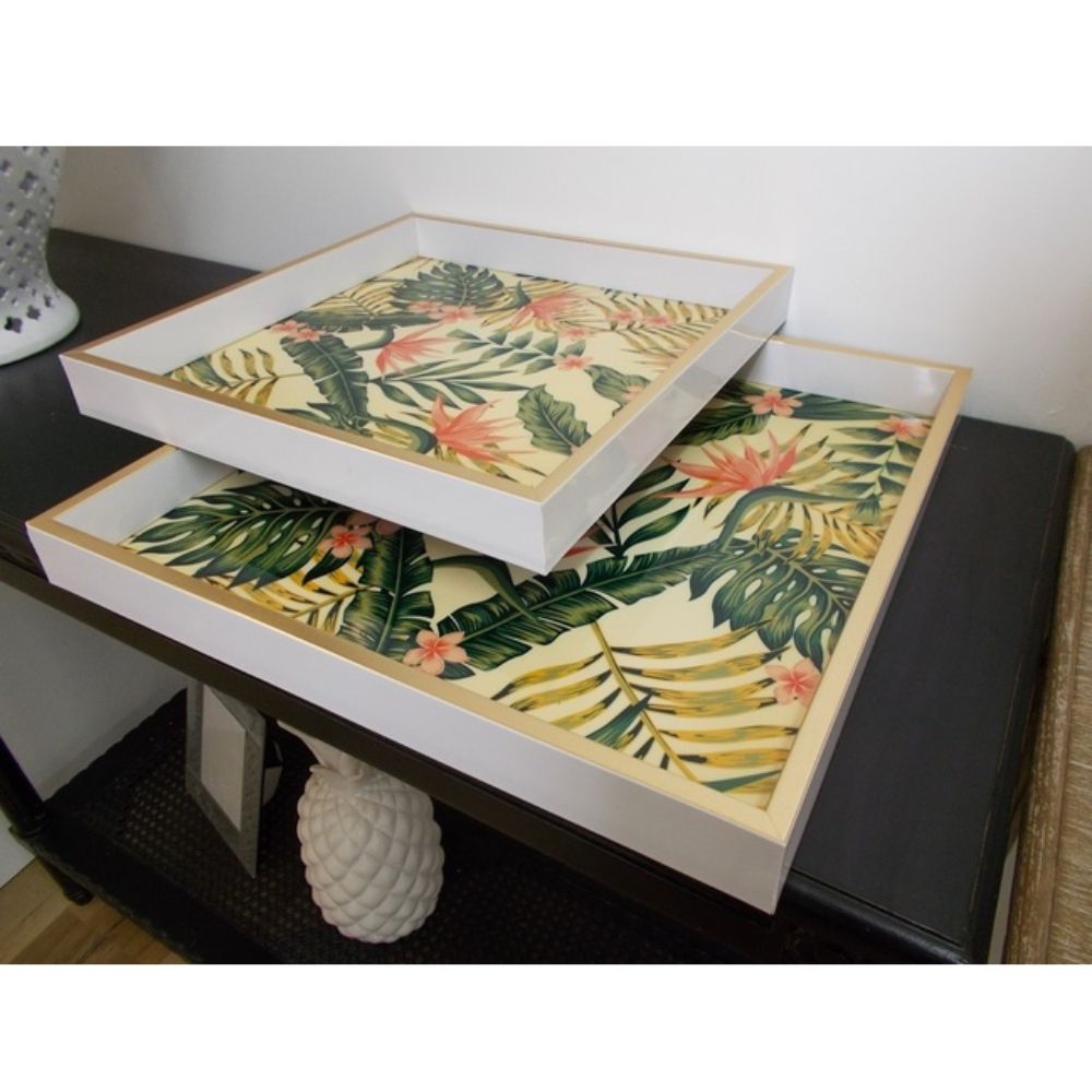 Set of 2 Botanical Square trays - Notbrand