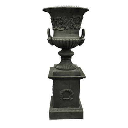 Milano Cast Iron Urn Base - Antique - House of Hyne