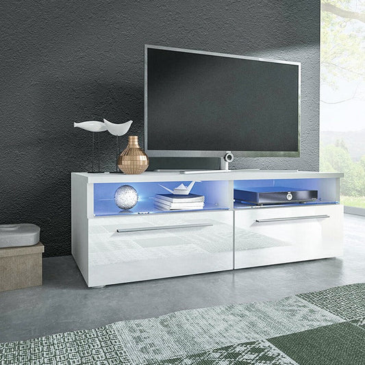 White TV Cabinet with LED lights with RGB remote control - Notbrand