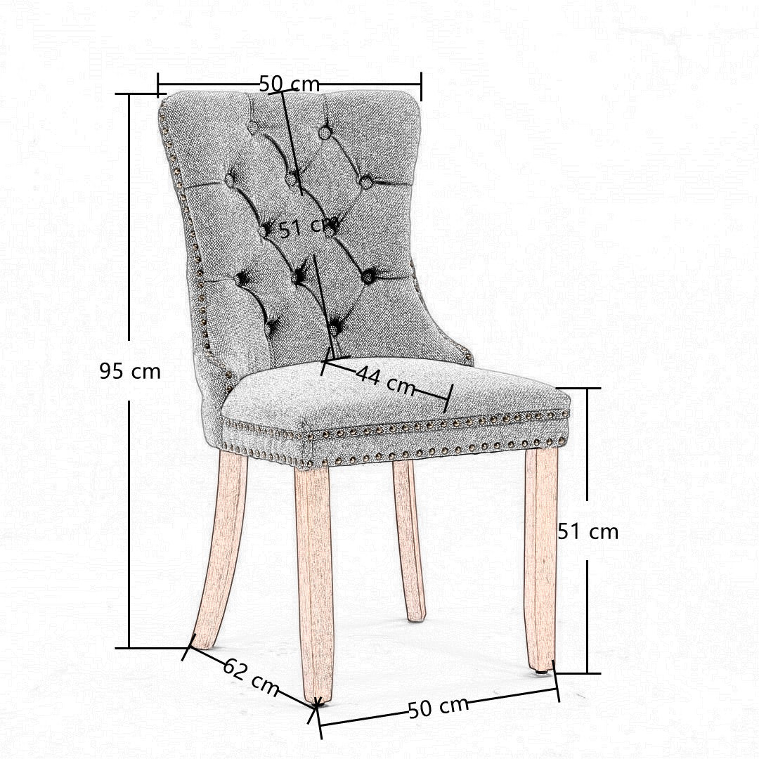 Aaden Button-Tufted Upholstered Linen Dining Chair - Beige