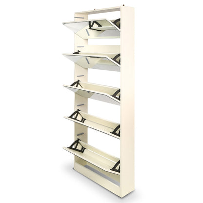 Sarantino Shoe Cabinet Rack Storage Cupboard Organiser Shelf 5 Drawers 170 X 63 X 17cm - Notbrand