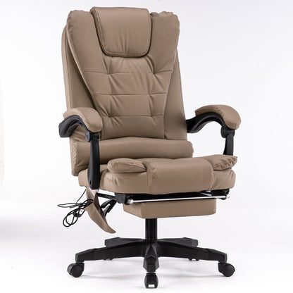 Robbie 8 Point Footrest Recliner Pu Leather Massage Chair - Khaki - Notbrand