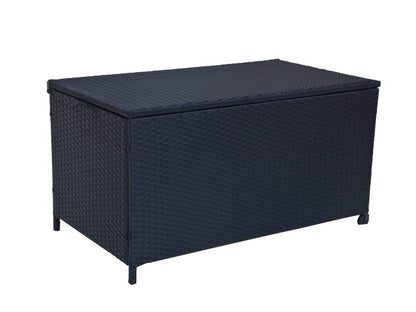 Garcer Outdoor PE Wicker Storage Box - Black - Notbrand