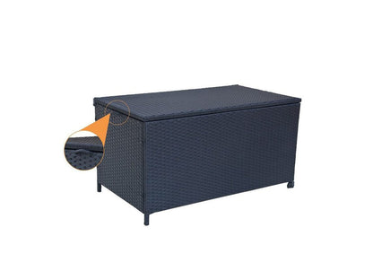 Garcer Outdoor PE Wicker Storage Box - Black - Notbrand