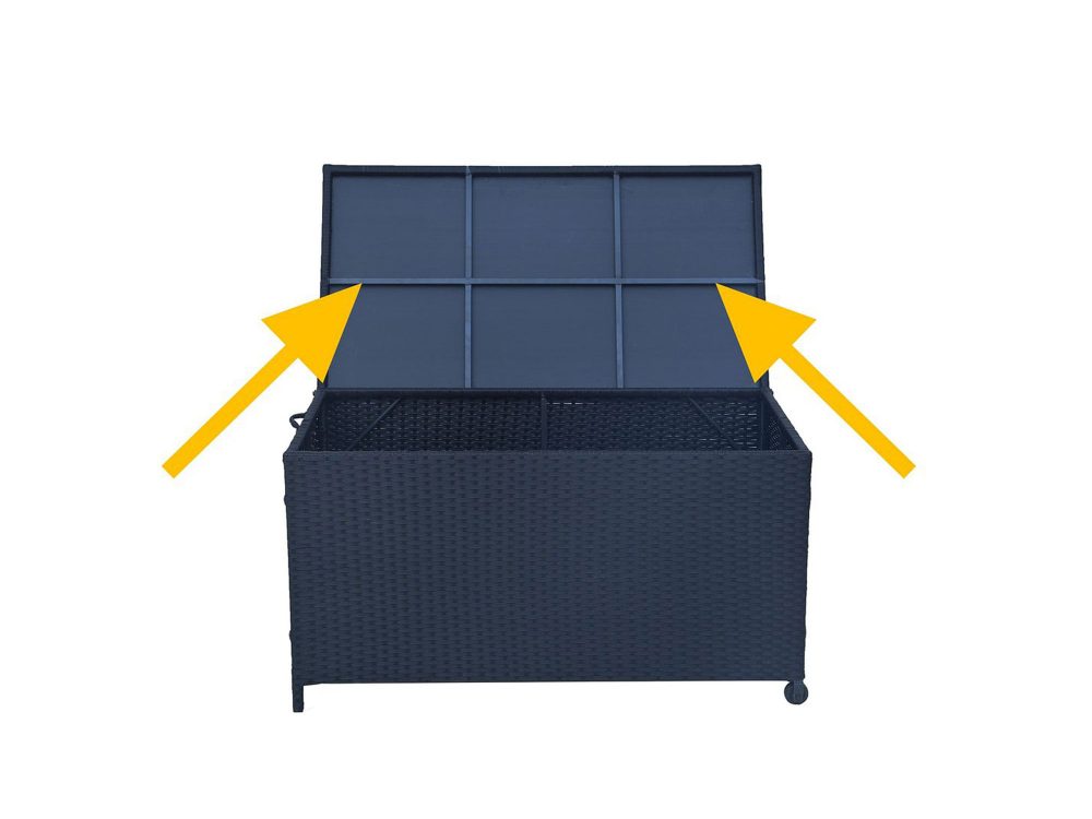 Garcer Outdoor PE Wicker Storage Box - Black - Notbrand