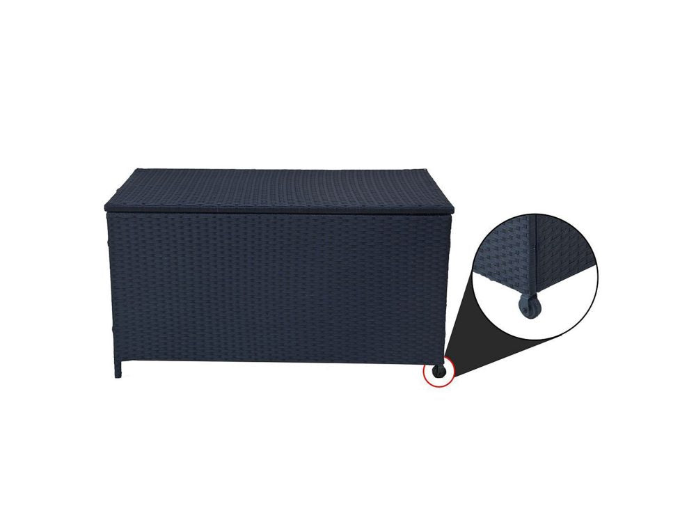 Garcer Outdoor PE Wicker Storage Box - Black - Notbrand