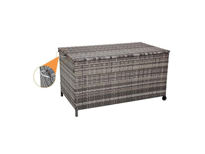 Garcer Outdoor PE Wicker Storage Box - Grey - Notbrand