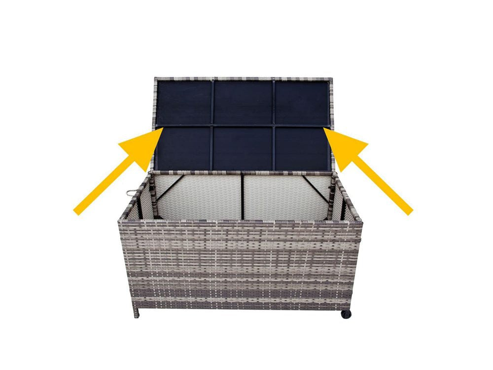 Garcer Outdoor PE Wicker Storage Box - Grey - Notbrand