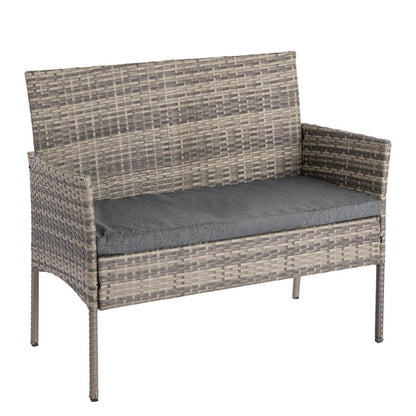 Altisblob 4 Seater Wicker Outdoor Lounge Set - Mixed Grey - Notbrand