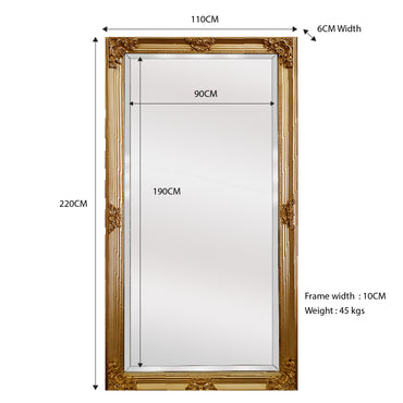 Deluxe French Provincial Ornate Mirror - Gold - Notbrand