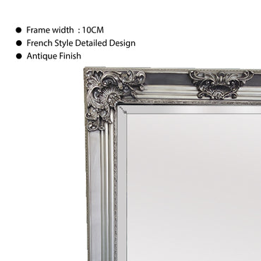 Deluxe French Provincial Ornate Mirror - Antique Silver