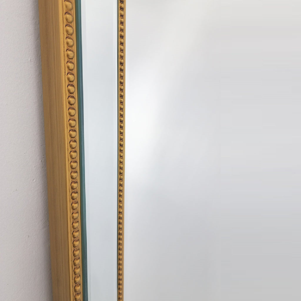 Gold Beaded Rectangle Framed Mirror - 110cm - Notbrand