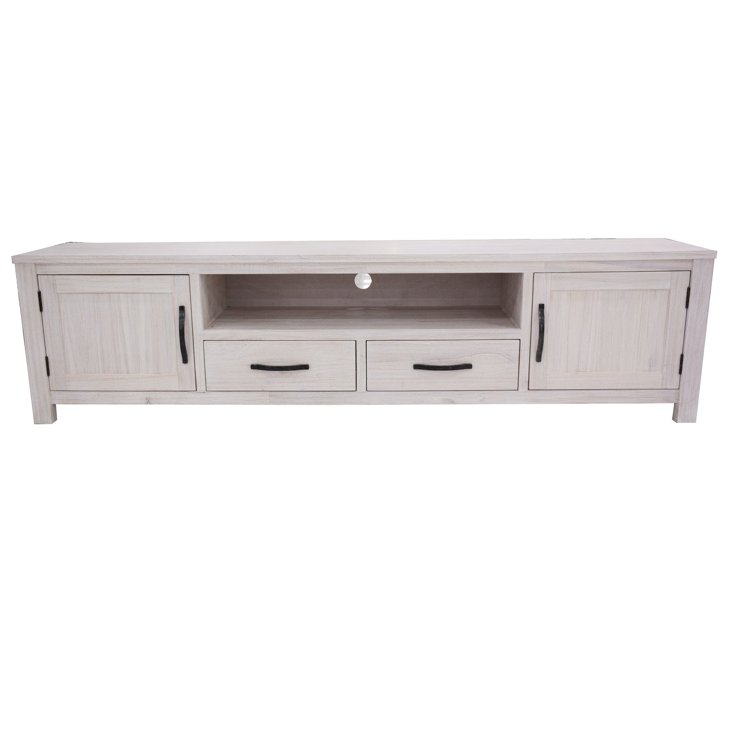 Foxglove ETU Entertainment TV Unit with 2 Drawer 2 Door Mt Ash Wood - White - Notbrand