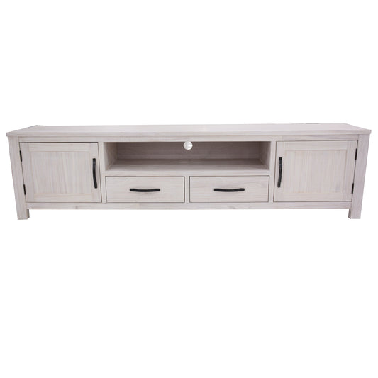 Foxglove ETU Entertainment TV Unit with 2 Drawer 2 Door Mt Ash Wood - White - Notbrand