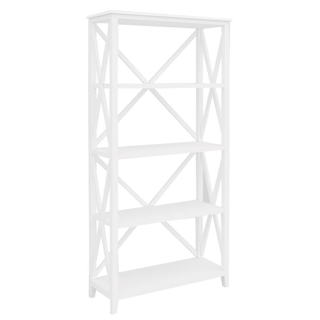 Hampton Daisy Bookshelf with 4 Tier Solid Acacia Wood - White - Notbrand