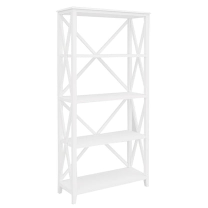 Hampton Daisy Bookshelf with 4 Tier Solid Acacia Wood - White - Notbrand