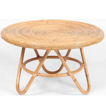 Crocus Rattan Round Coffee Table in Natural - 80cm - Notbrand