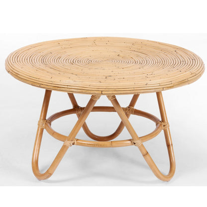 Crocus Rattan Round Coffee Table in Natural - 80cm - Notbrand