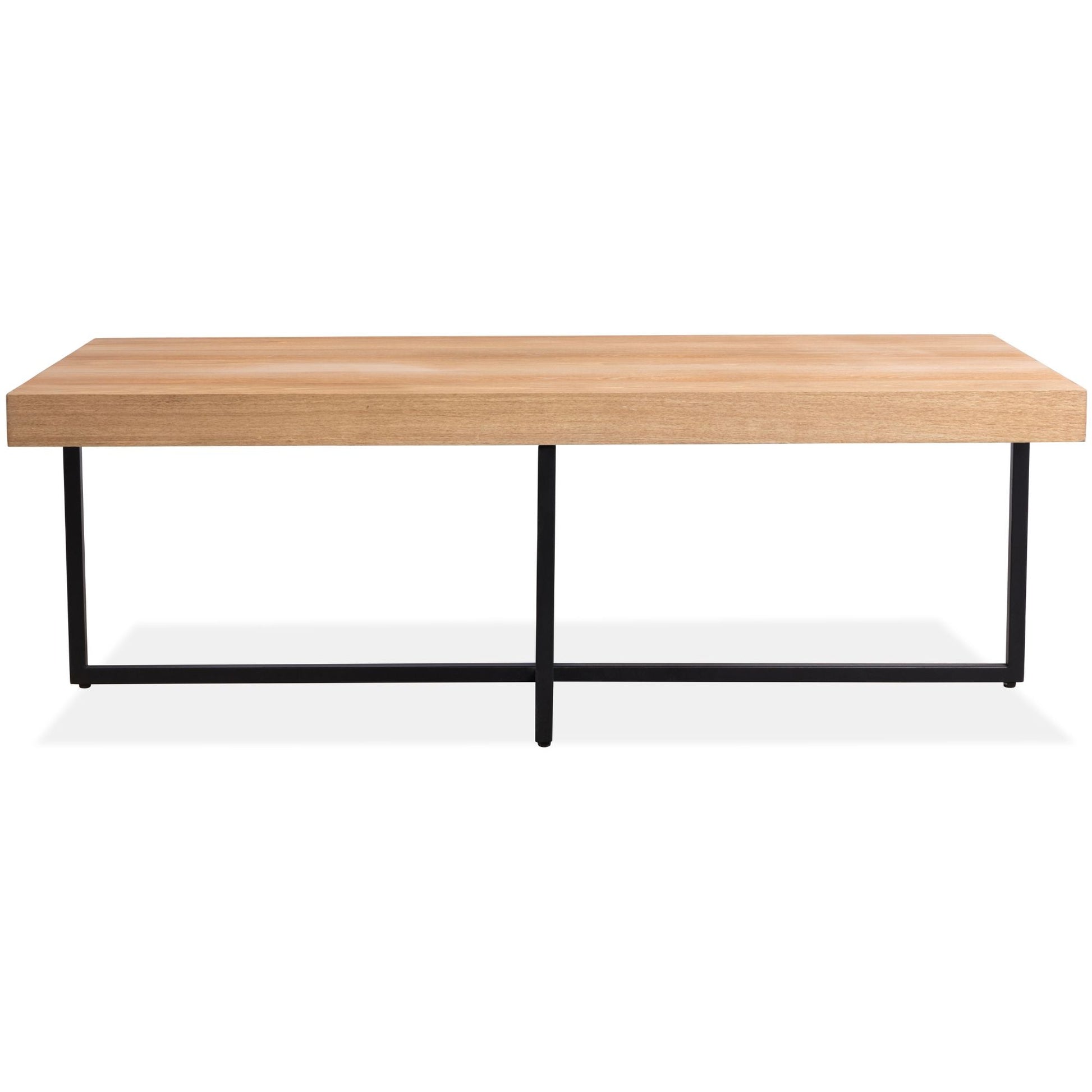 Petunia Elm Timber Wood Coffee Table with Metal Leg - Natural - Notbrand