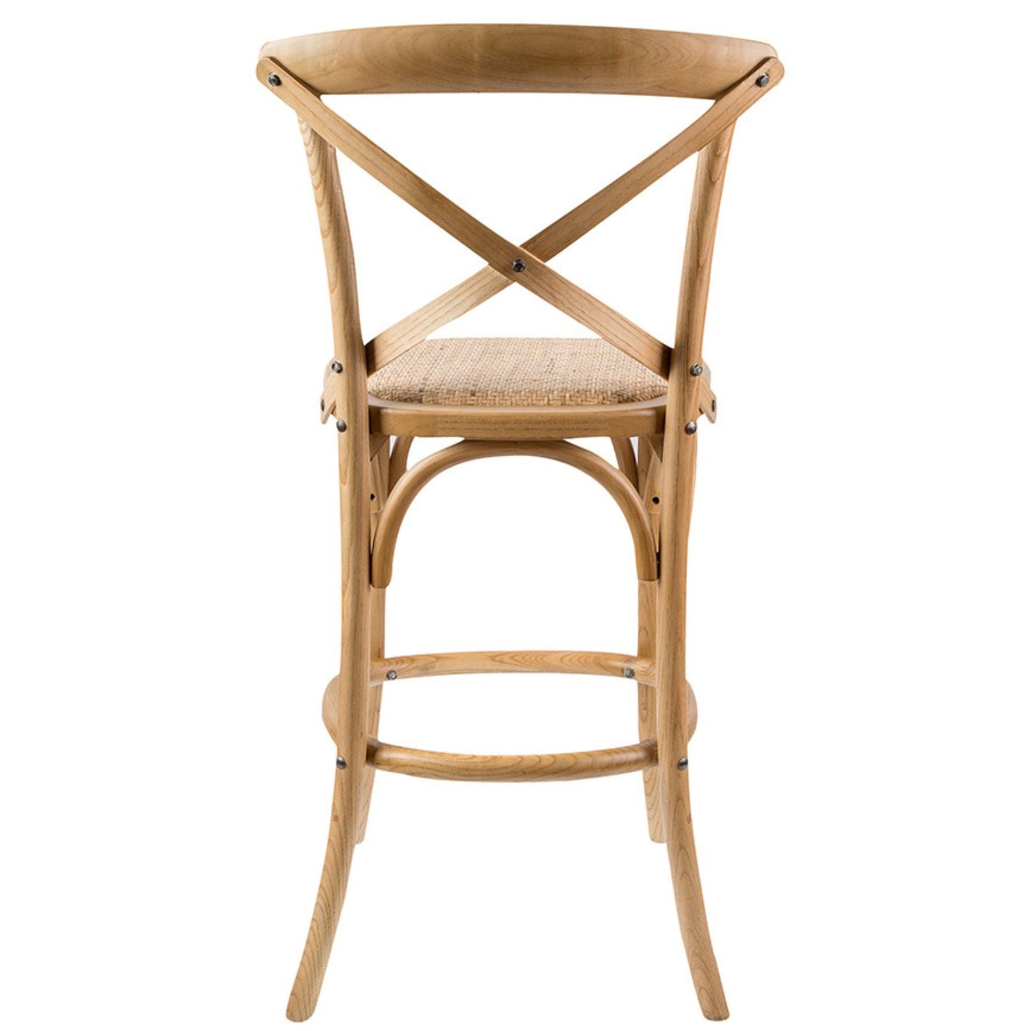 Aster Crossback Rattan Dining Chair in Solid Birch Timber Oak- Set of 2