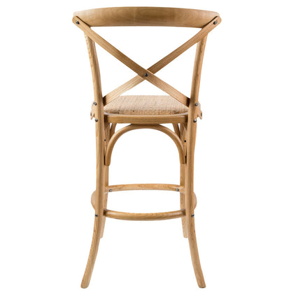 Aster Crossback Rattan Dining Chair in Solid Birch Timber Oak- Set of 2