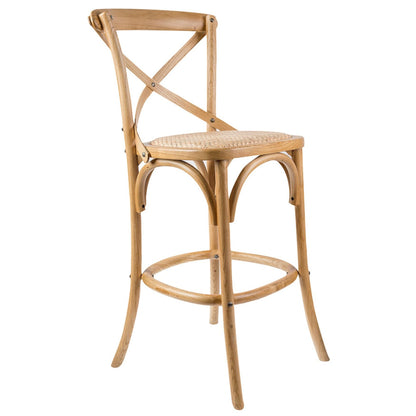 Aster Crossback Rattan Timber Dining Chair in Solid Birch - Oak